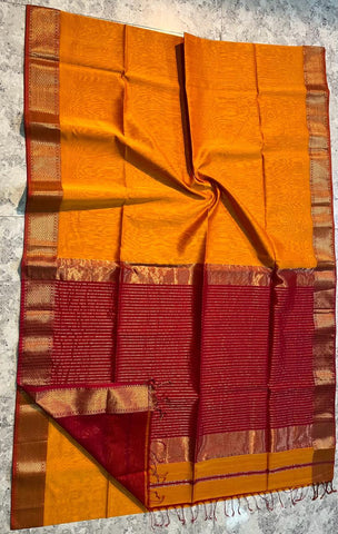 Stripe pallu maheshwari