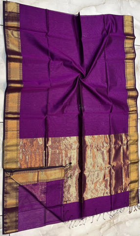 Stripe pallu maheshwari