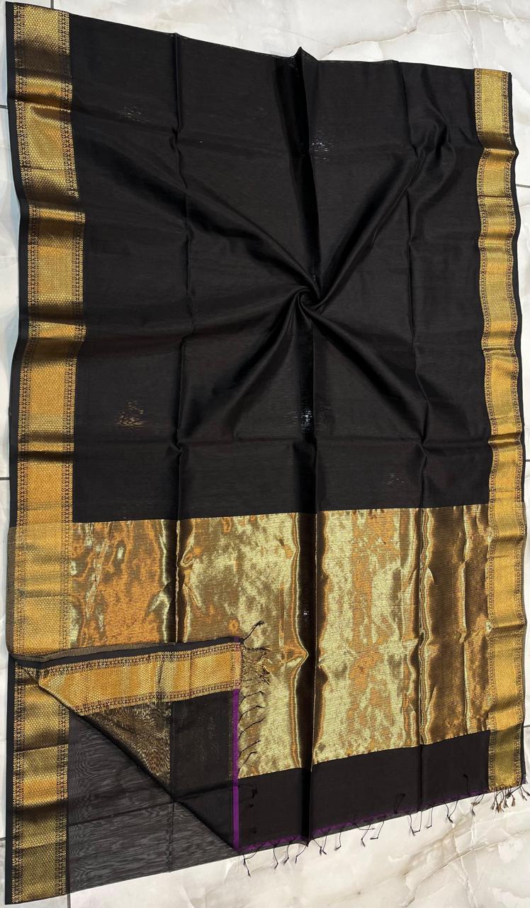 Stripe pallu maheshwari