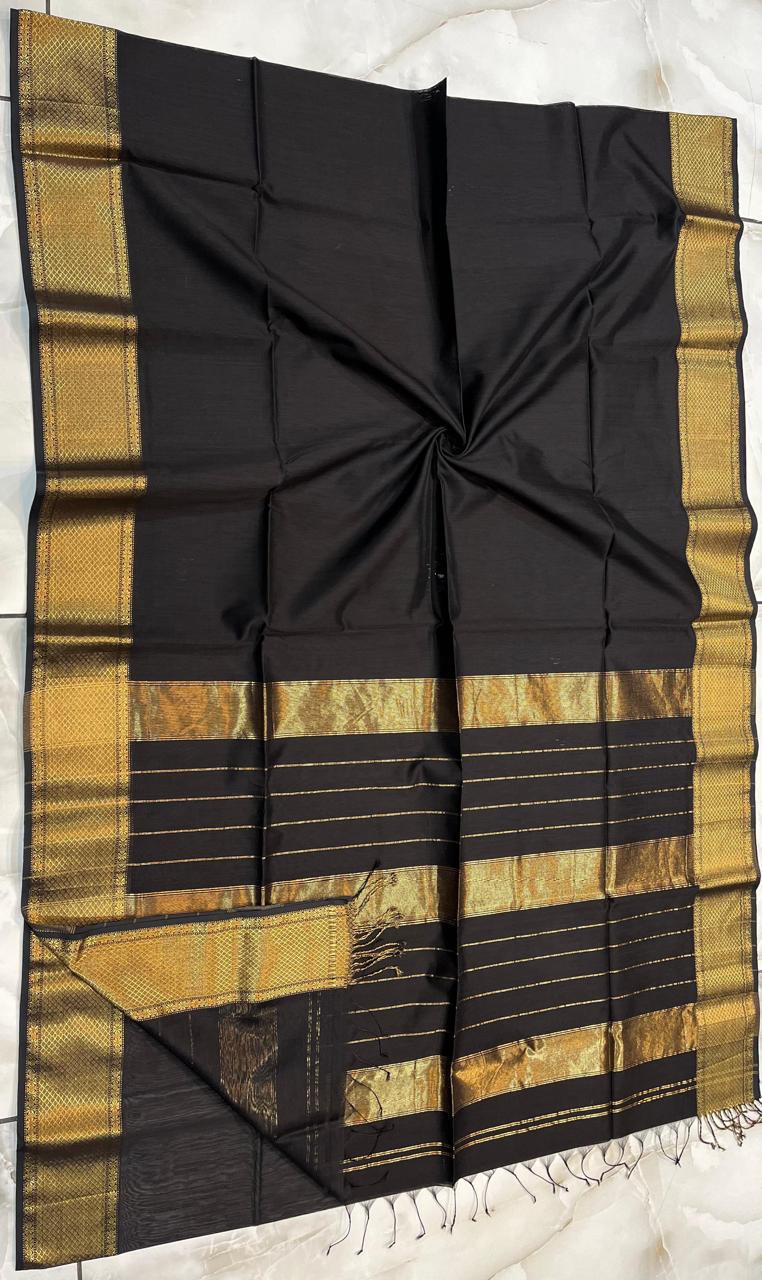 Stripe pallu maheshwari