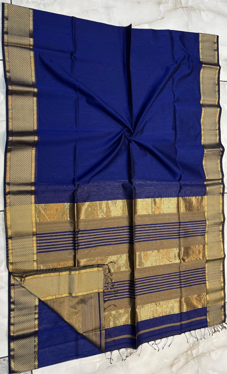 Stripe pallu maheshwari