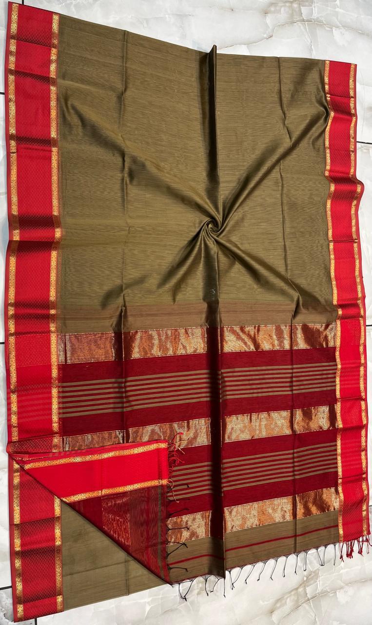 Stripe pallu maheshwari