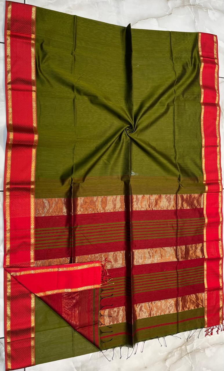 Stripe pallu maheshwari