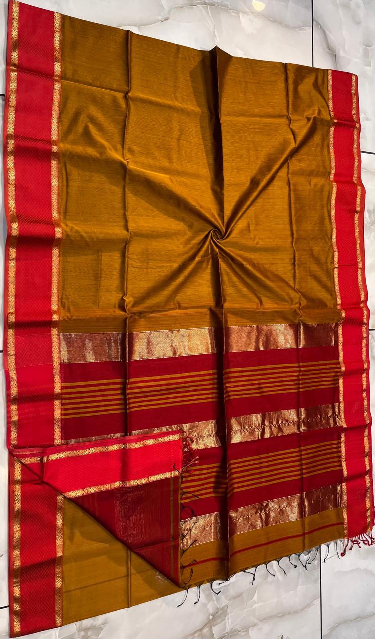 Stripe pallu maheshwari