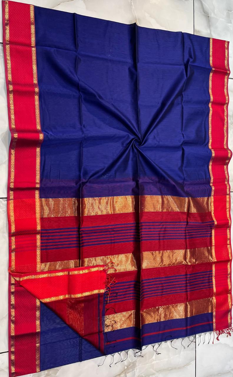 Stripe pallu maheshwari