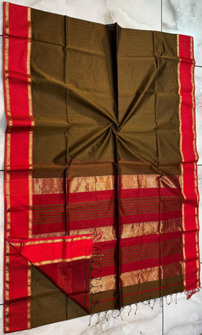 Stripe pallu maheshwari