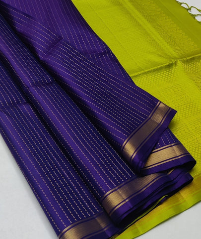 Striped body with small border kanjivaram