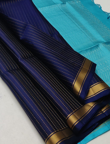 Striped body with small border kanjivaram