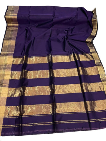 Golden stripe pallu maheshwari