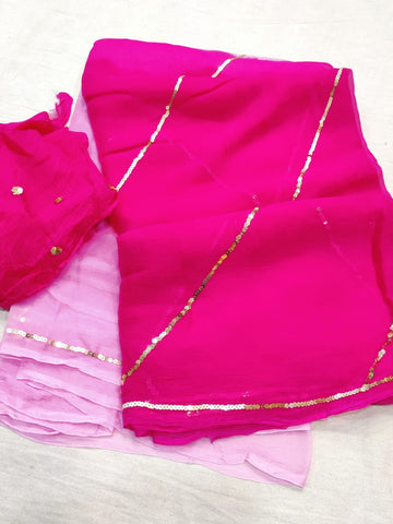 Sequins line all over work chiffon