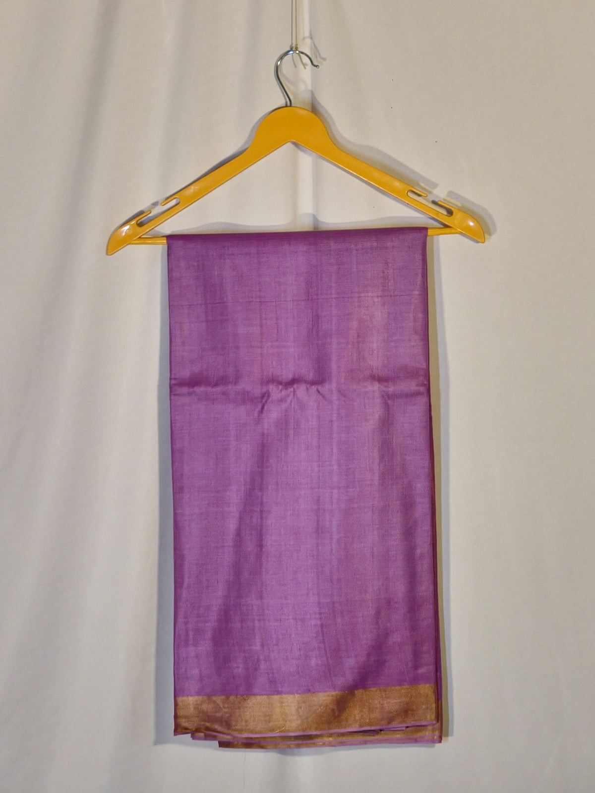 Plain Kosa saree with small golden border