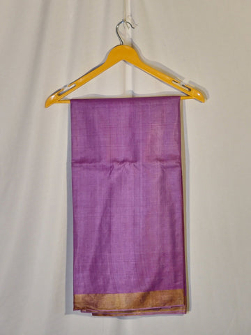 Plain Kosa saree with small golden border