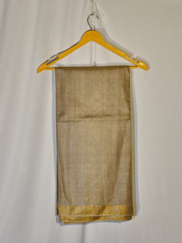 Plain Kosa saree with small golden border