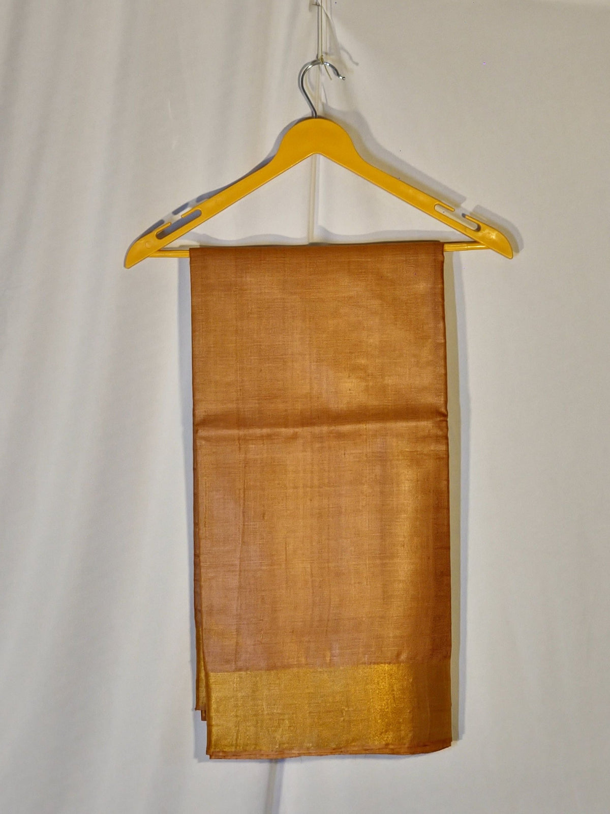 Plain Kosa saree with big golden border