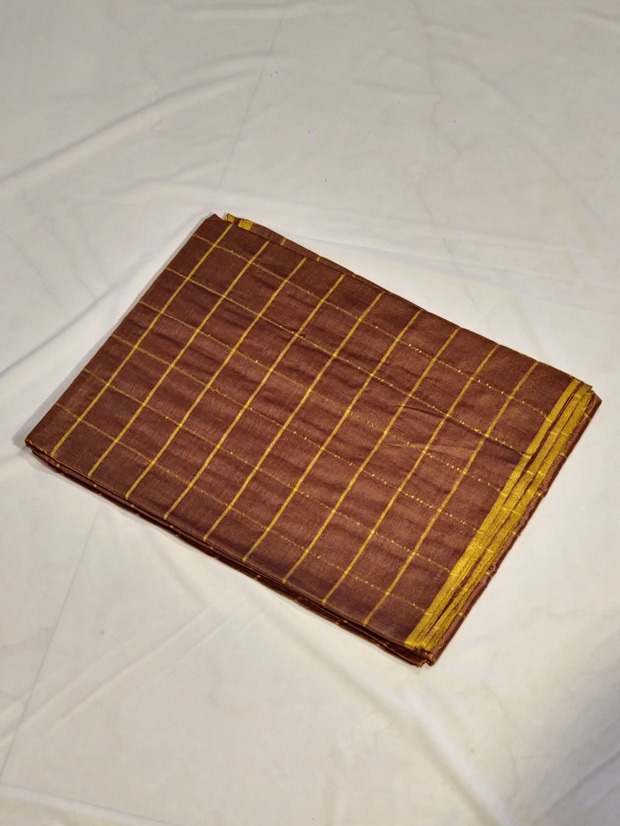 Big checkered Kosa saree